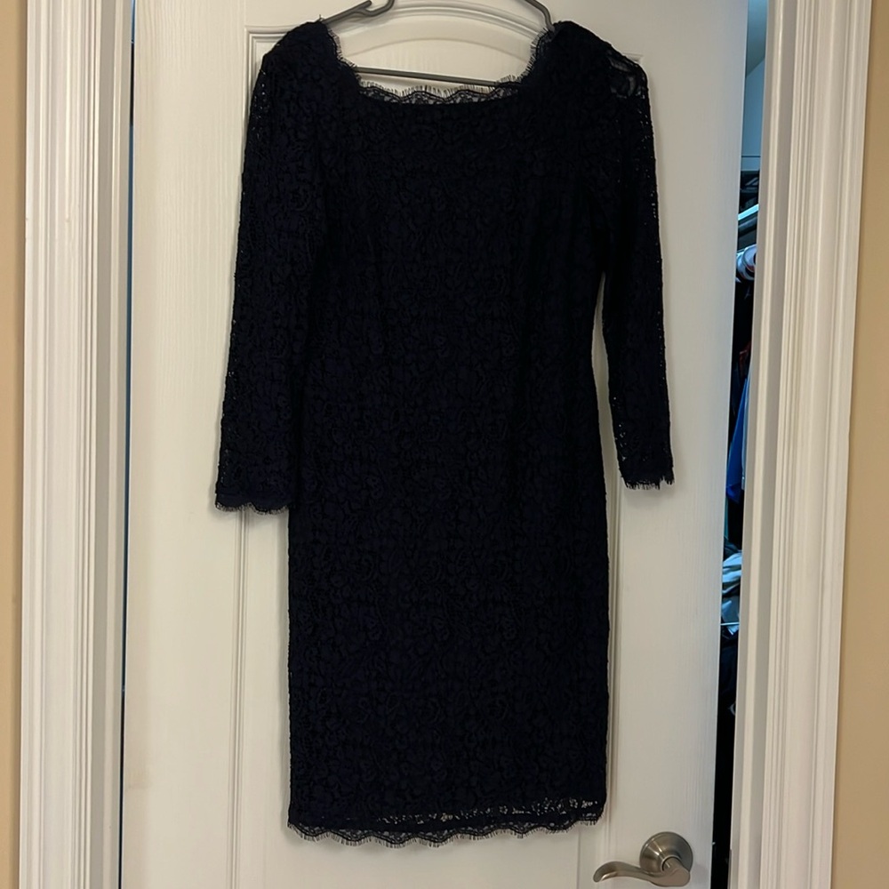 Adrianna Papell lace navy dress, size 6